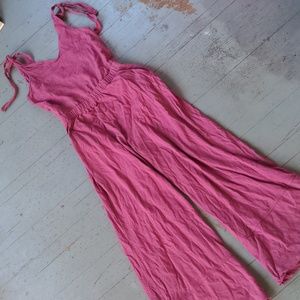 Pact rose cotton jumpsuit